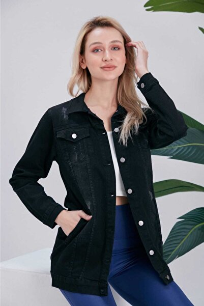 Moda Boliw Jachetă de blugi neagră