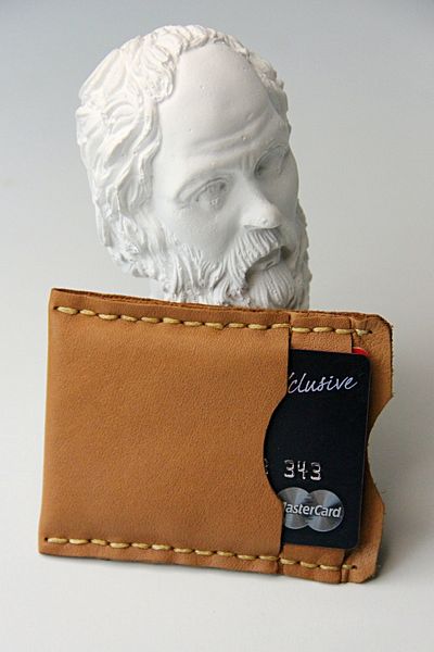 Argentum Look Handmade Genuine Leather Tan Card Holder - Al-krt013