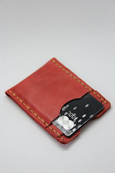 Argentum Look Handmade Genuine Leather Red Card Holder - Al-krt014