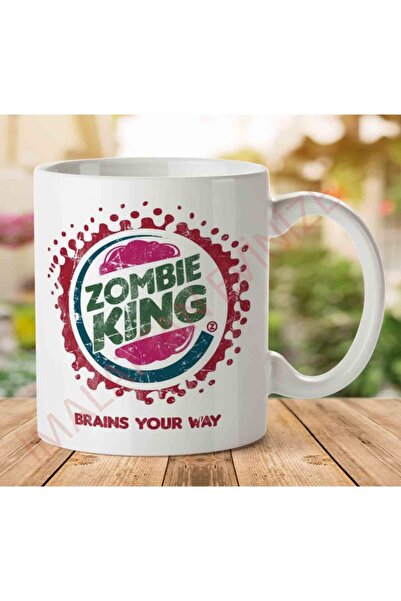 ART HEDİYE كوب زومبي كينج للوجبات السريعة مطبوع على الجانبين