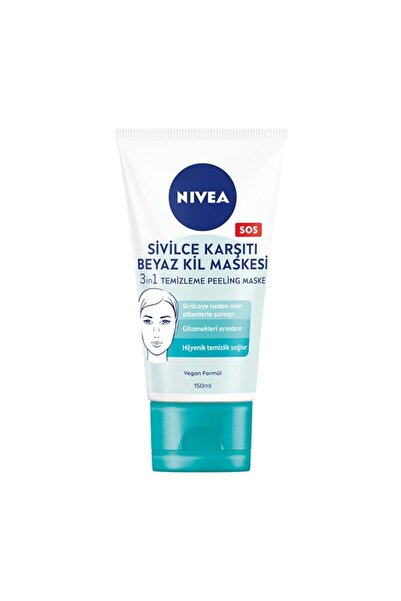 NIVEA Sivilce Karşıtı 3'ü 1 Arada Beyaz Kil Maskesi 150 Ml.