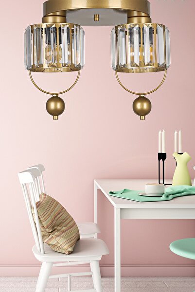 Begüsa Galon 2.li Lux Kristal Eskitme Tepsili Avize