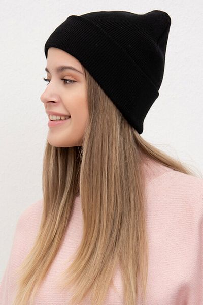 Mıçı Cameo Folded Black Unisex Beret