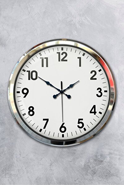Genel Markalar Hediyelik Dekoratif 52 Cm Krom Metal Klasik Duvar Saati