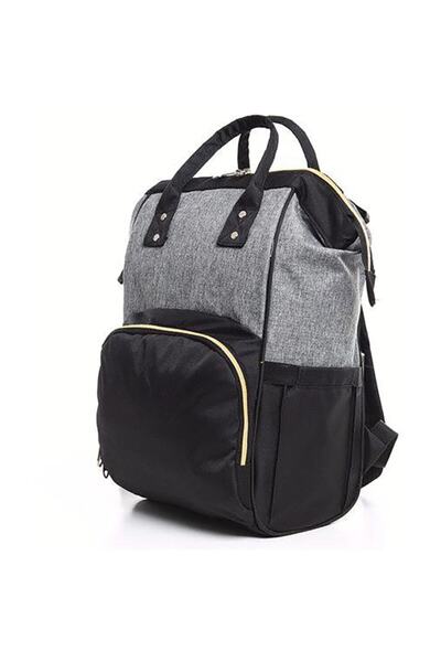 Genel Markalar Bebek Atta Çantası, Anne Bebek Bakım Çantası - Siyah Gri