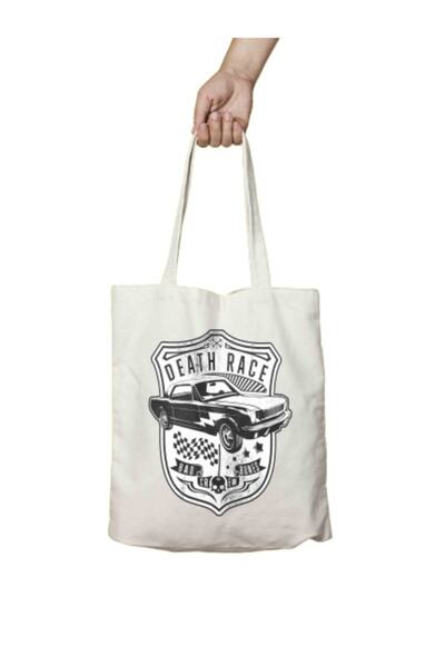 ART HEDİYE Death Race Two Side Lasting Printed Washable Cloth Bag Shoulder Bag