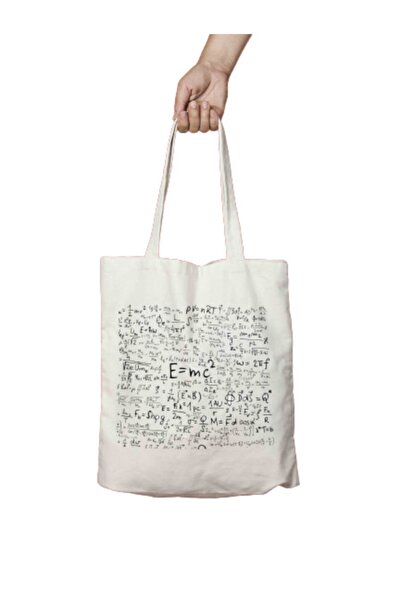 ART HEDİYE E=mc Square Most Sold Two Sides Permanent Printed Washable Cloth B...