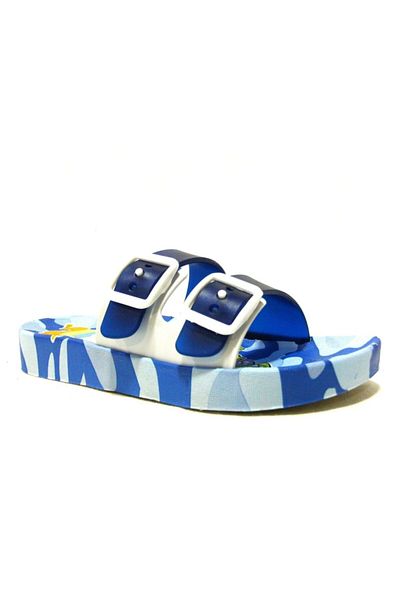 GEZER Navy Blue White Buckle Anatomical Children's Slippers