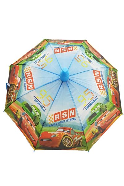 Kelebek Oyuncak Cars (şimşek Mcqueen) Baskılı Kılıflı Çocuk Şemsiyesi - Mavi