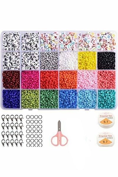 yiğit aksesuar Jewelry Making Sand Beads And Letter Beads Hobby Set