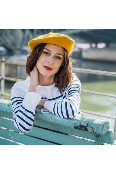 Shopiolog French Painter Yellow Felt Beret