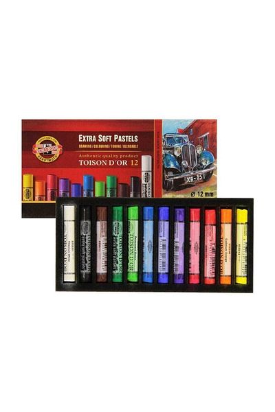 Koh-i Noor Toison D'or Extra Soft Crayon (THICK) 12 Colors