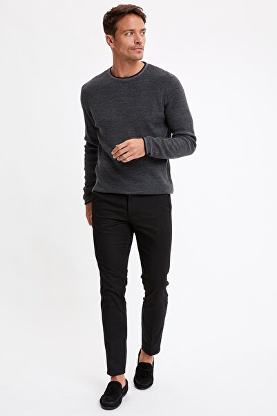 DeFacto Чоловічі чорні штани Regular Fit з тканини R4252AZ20AU