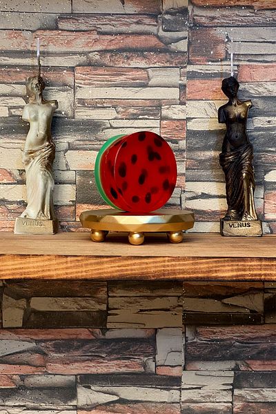 FANTASTİK SANAT ATÖLYESİ Gift Watermelon Bath Soap in Special Box - 100% Natural - Fruit Scented - Round