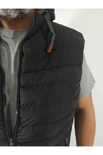 BIGAZZI Puffer Battal Vest HOODED PETTLE IS FIXED