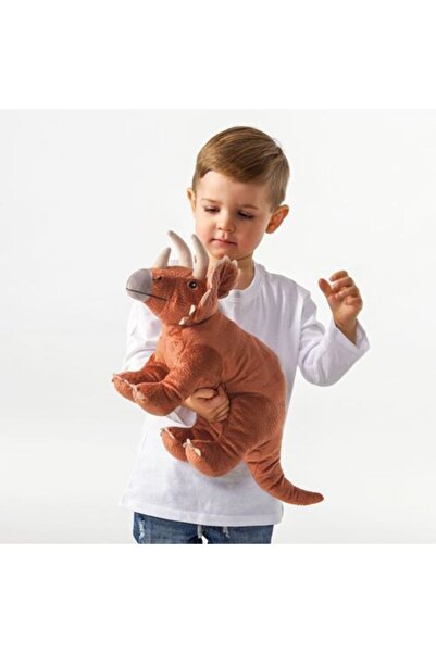 IKEA Peluş Dinazor Yumuşak Oyuncak 46 Cm Dinazor Dukkan Kahverengi Renk Çocuk Oyuncak