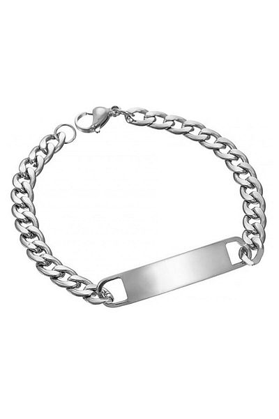 The Collection Steel Unisex Silver Imprint Bracelet