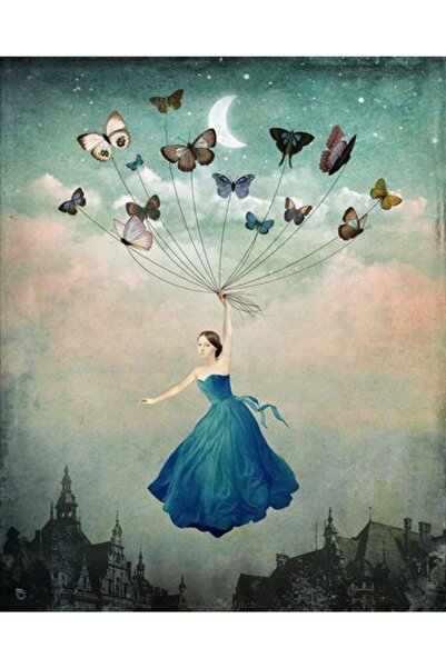 Rölyef Sanat Evi Kâğıt Rölyef Poster - Fantastik Kelebek Resimleri - 35x50 ( ...