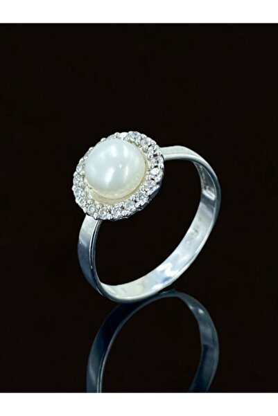 MaGümüş Minik Inci Taşlı 925 Gümüş Yüzük