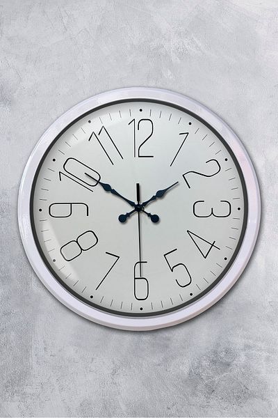 Kasva Concept Gift Decorative 52 cm White Metal Classic Wall Clock