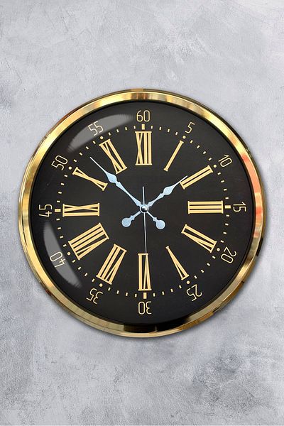Kasva Concept 52 cm Gold Metal Roman Numeral Wall Clock