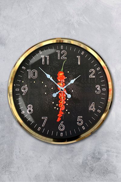 Kasva Concept 52 cm Gold Metal Kitchen Wall Clock