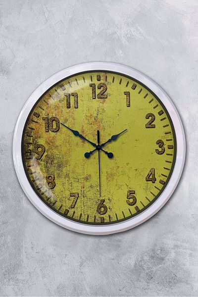 Kasva Concept Gift Decorative 52 cm White Metal Butterfly Wall Clock