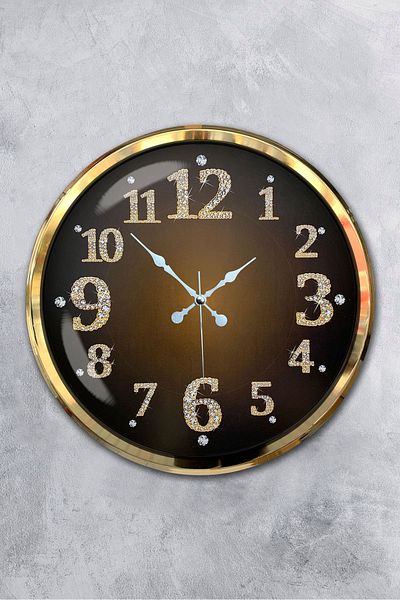 Kasva Concept Gift Decorative 52 cm Gold Metal Classic Wall Clock