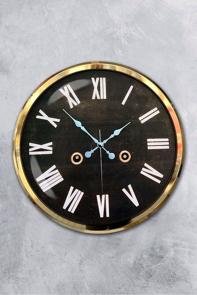 Kasva Concept Gift Decorative 52 cm Gold Metal Decorative Wall Clock