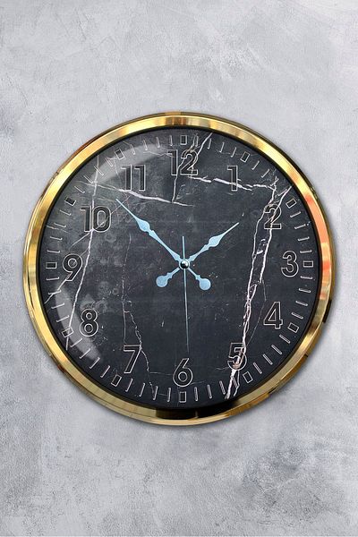 Kasva Concept Ceas de perete decorativ cu model din metal auriu de 52 cm