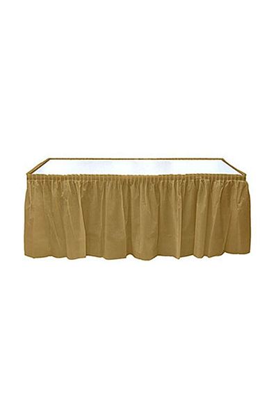 Roll-Up Gold Plastic Table Skirt-roll Up Brand-disposable Horse