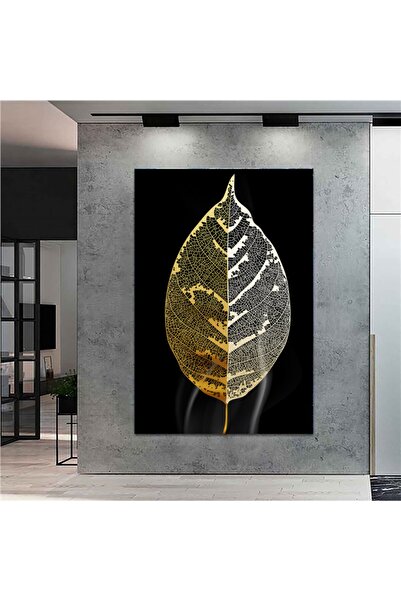 Sebenta Dev Boyut Altın Yaprak Kanvas Tablo (80cm X 120cm)