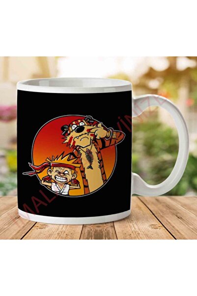 ART HEDİYE كوب Street Pals Street Fighter كالفين وهوبز مطبوع على الجانبين