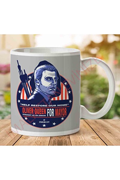 ART HEDİYE كوب أوليفر كوين فور مايور جرين آرو مطبوع على الجانبين