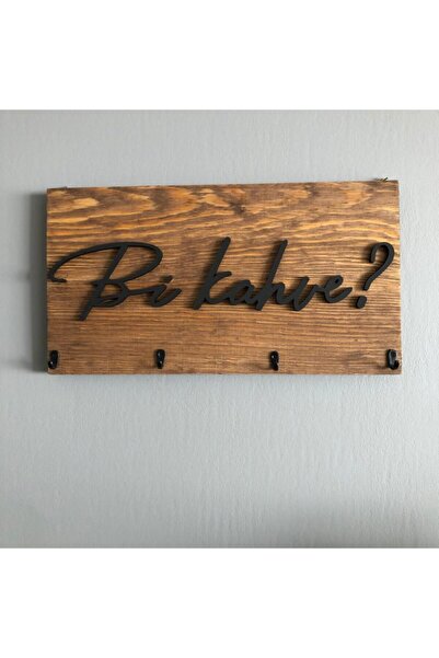 bihayaldekor Dogal Ahşap Bi Kahve Fincan Askılıgı