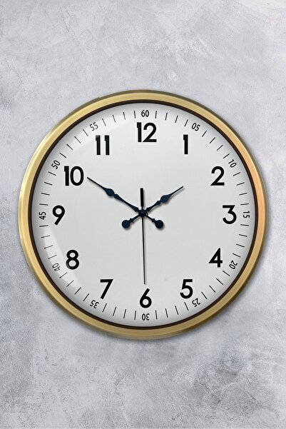 Platin Saat 52 cm Eskitme Metal Klasik Duvar Saati