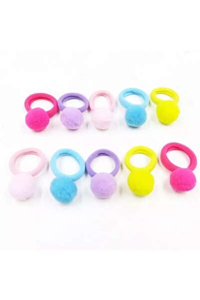 MutluBiDünya 5 Çift Lily Ponponlu Lastik Toka