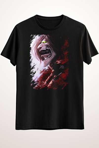 Cool Tshirt Tricou negru unisex Eren Jaeger Attack On Titan
