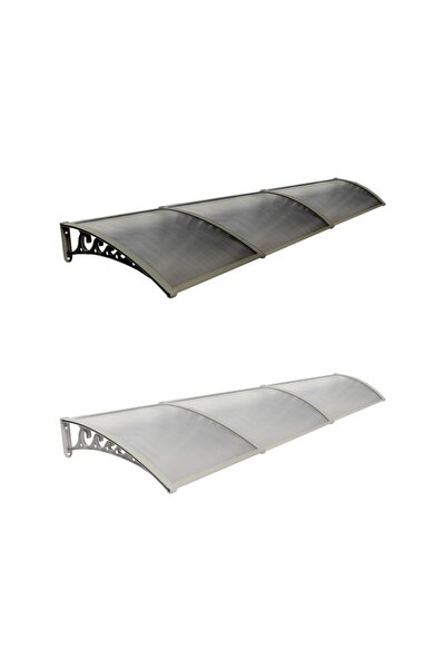 Yapısan Plastik Ayak 6mm Levhalı Pratik Sundurma Kanopi 100x360 Cm Siyah