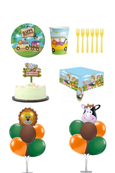 Dipak Set de ziua de naștere cu tematică Safari pentru 8 persoane