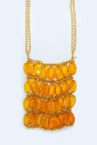 Sun Pieces Glam Girl's Orange Uboncuk- Chain Bag, Shoulder Bag, Evening Bag