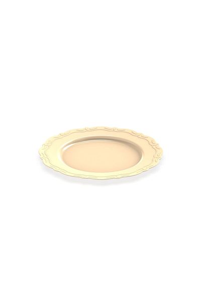 BERGAMA PLASTİK 17.5 Cm Luxury Plastic Cream Plate (10 Pieces)