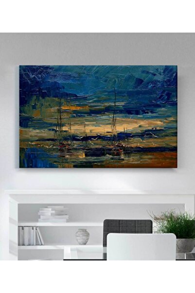 StellaStore Yağlıboya Görünümlü Yelkenli Kanvas Tablo