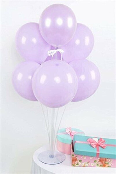 BEST PARTİ DOĞUM GÜNÜ PARTİ SÜSLERİ Balloon Stand and 7 Metallic Lilac Balloo...