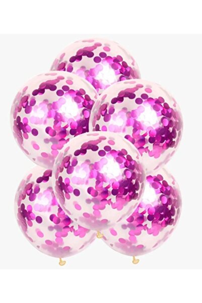 BEST PARTİ DOĞUM GÜNÜ PARTİ SÜSLERİ بالونات بانش فوشيا كونفيتي شفافة 5 قطع