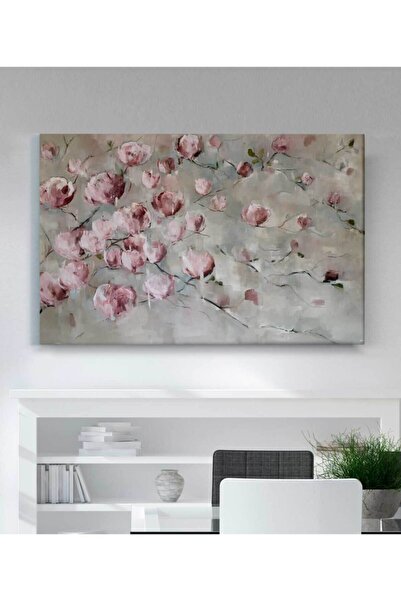 StellaStore Pembe Çiçek Kanvas Tablo