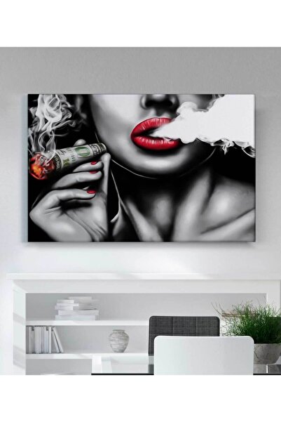 StellaStore Sigara Içen Kız Kanvas Tablo