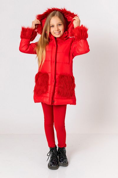 incity Girl's Red Puffer Jacket