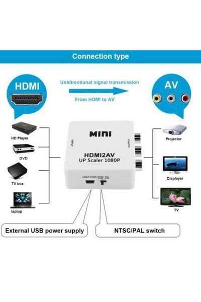 Class محول 1080P HDMI إلى RCA 1080P TOS AV - محول فيديو Skart مع أنبوب التلفزيون