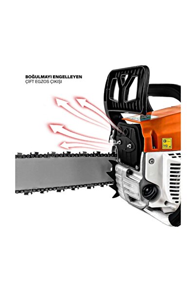 Millian Tt-58 4.3 Hp Ağaç Motoru 58 Cc Benzinli Testere Ağaç Odun Dal Kesme Makinası Zincirli Hızar